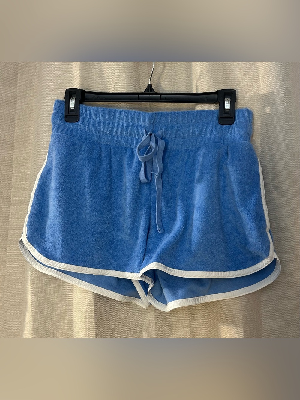 Daily Practice by Anthropologie Team Spirit Terry Shorts Blue Dolphin Small